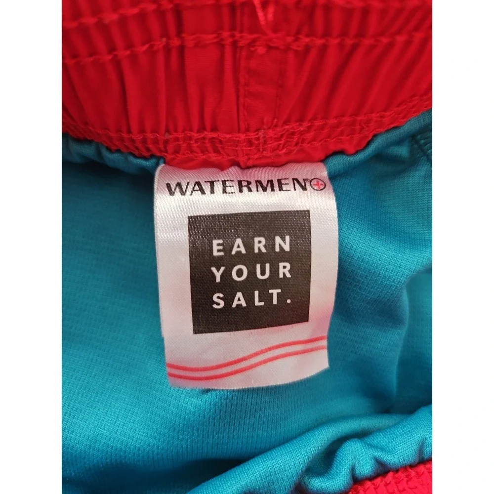 Original Watermen Men's Swim Trunks Large Red City of Miramar Aquatics Board